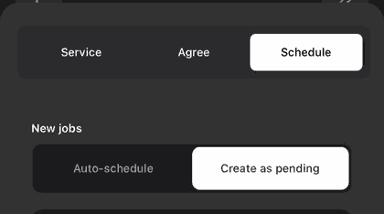 New jobs setting on mobile