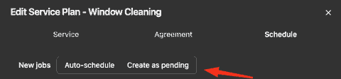 New jobs setting on the Schedule tab (web)